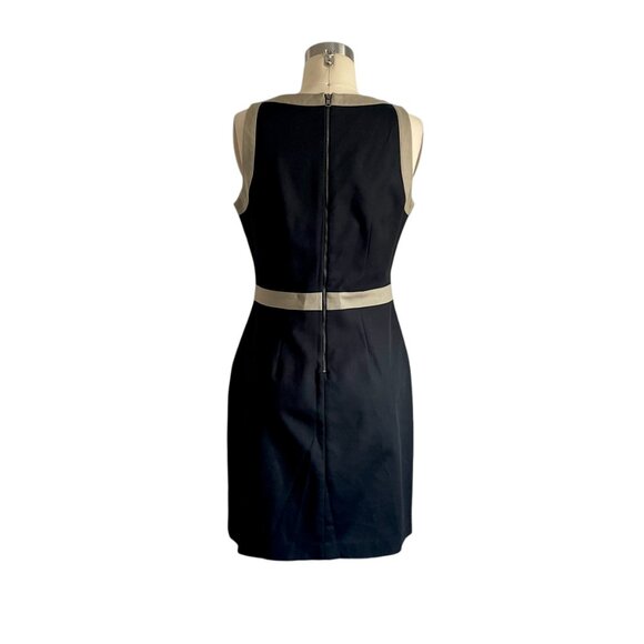 Tahari Black Tan Belt Pencil Dress - 6 - Picture 3 of 5